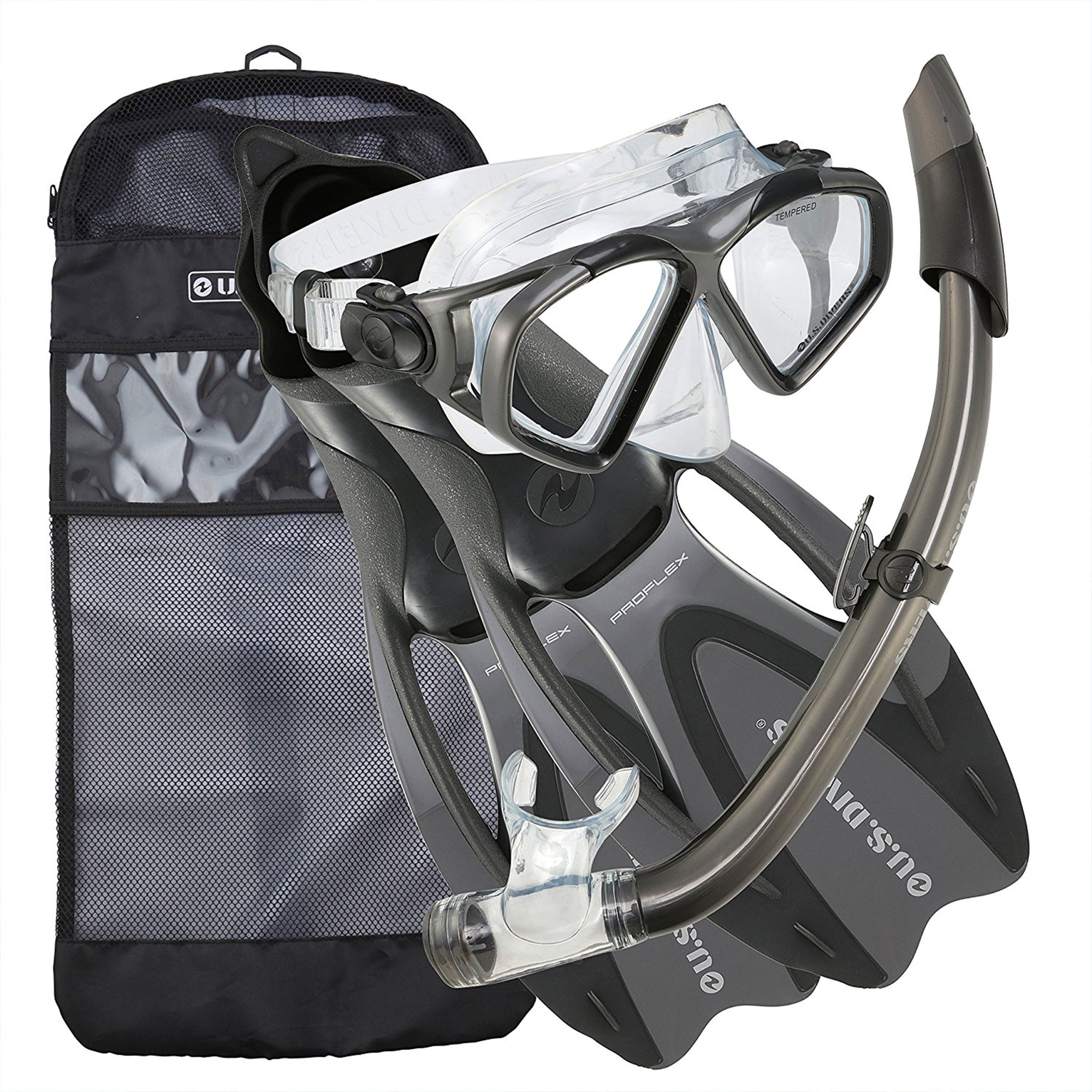 Comfortable Adult Cozumel Mask ProFlex Fins Gear Bag Set Seabreeze II Snorkel 