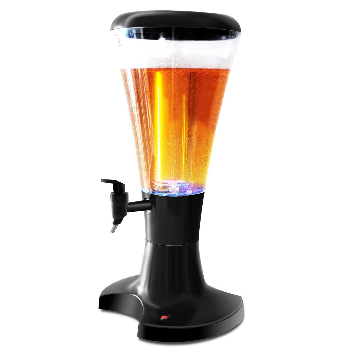 3L Cold Draft Beer Drink Tower Party Table Dispenser 3 LED Lights Iced Tea Juice 