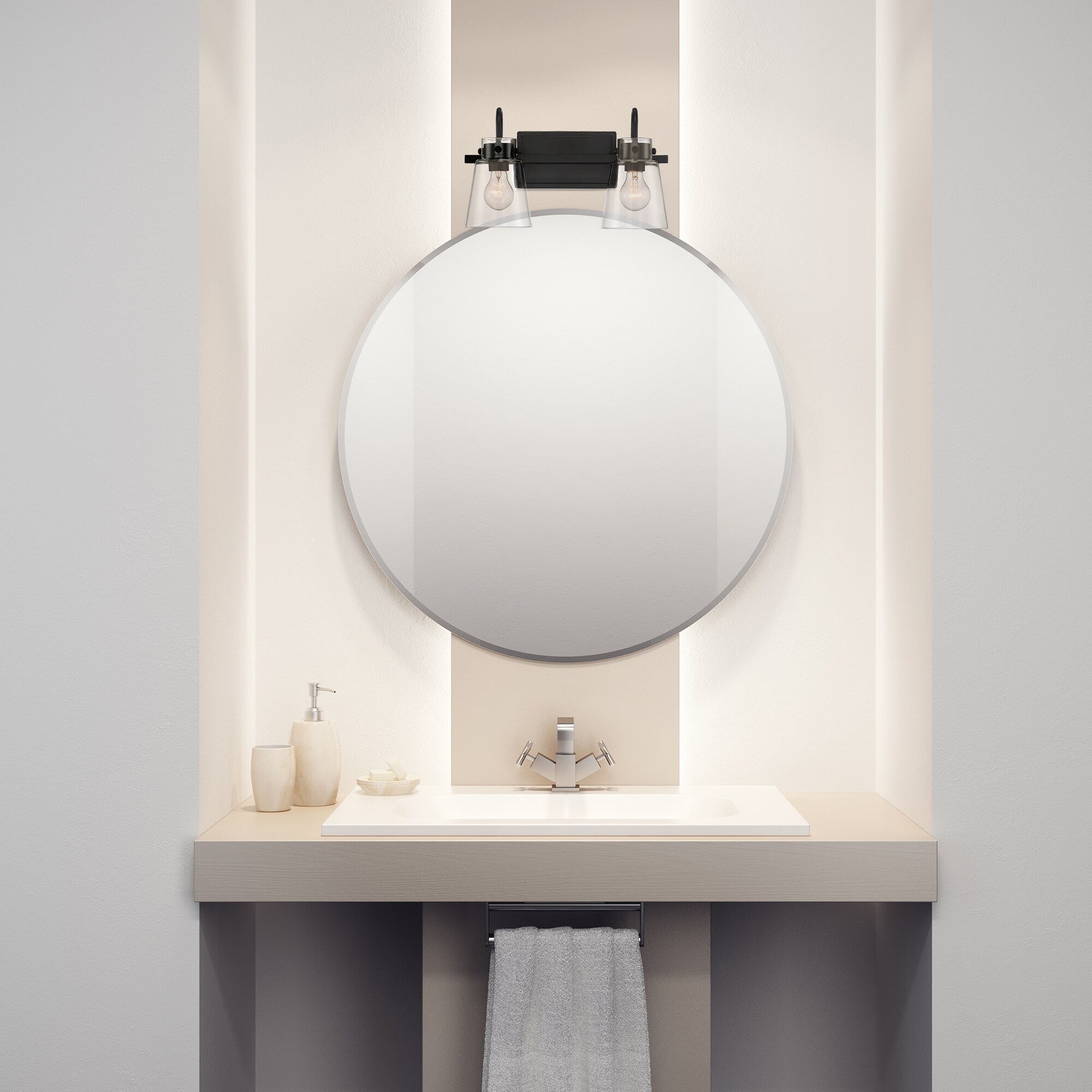 Designers Fountain Inwood 16-in 2-Light Matte Black Modern/Contemporary Vanity Light Bar