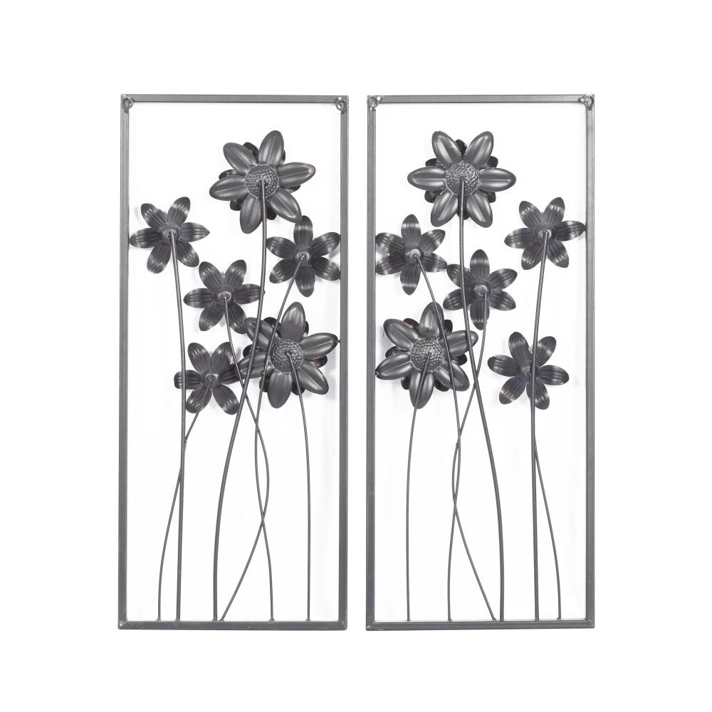 Grayson Lane Framed 28-in H x 12-in W Botanical Metal Wall Panel