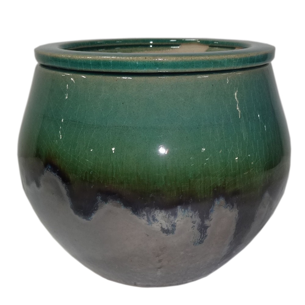 Garden Treasures 4.72-in W x 5.12-in H Metallic Green Ceramic Self Watering  Planter in the Pots & Planters department at Lowes.com