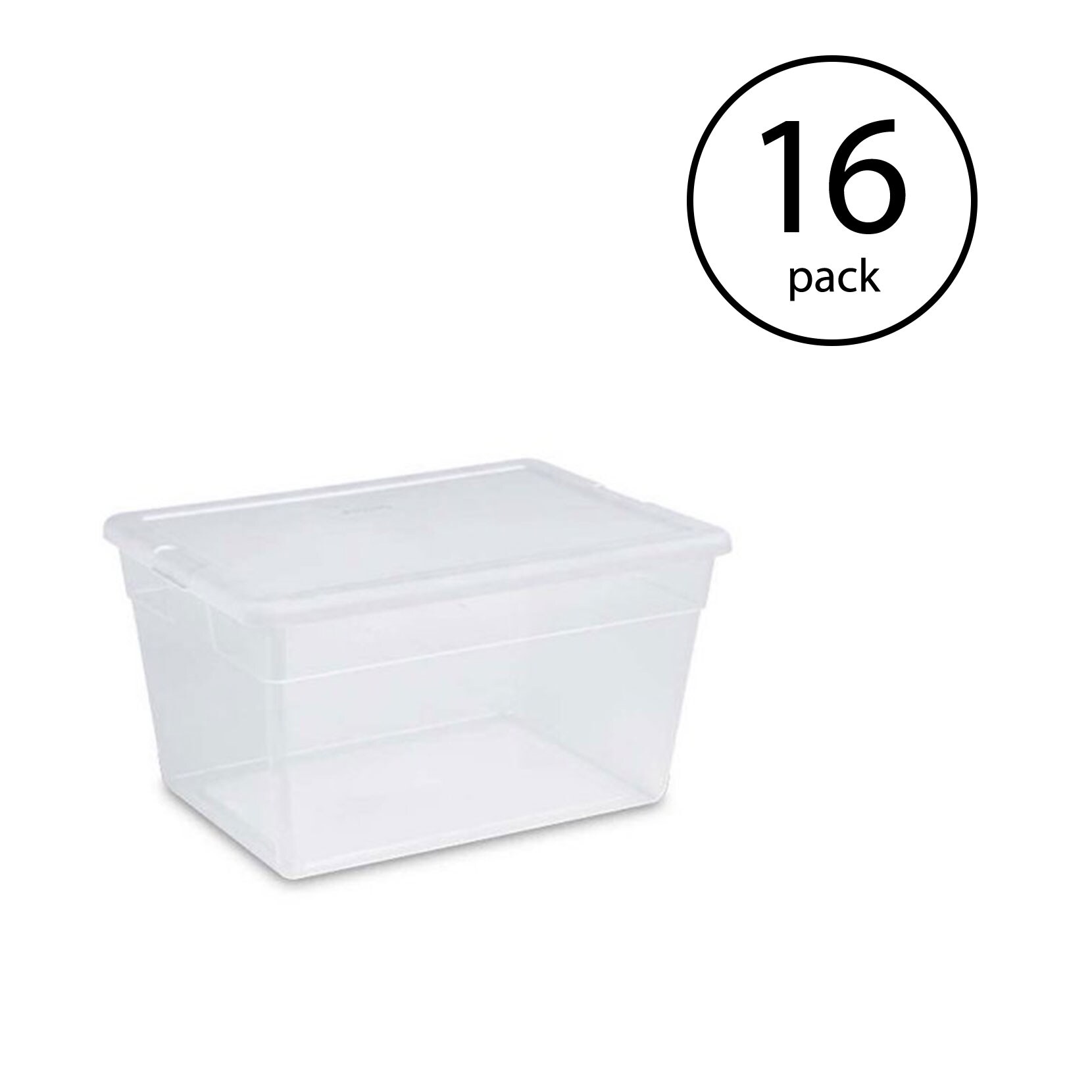 8 Pack Sterilite 56 Quart Clear Plastic Storage Container Box w/ Latching Lid 