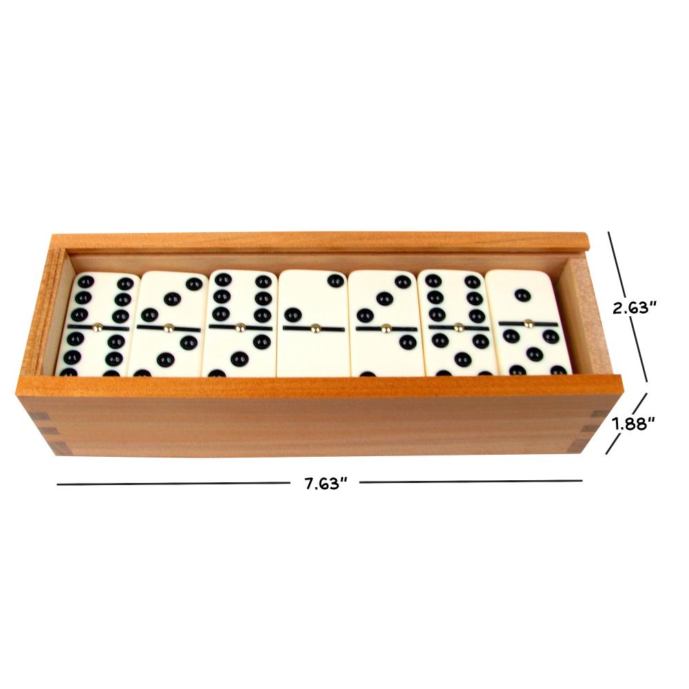 Double Six Dominoes Professional Game Set 28 with Black Case Ivory Tiles NEW 
