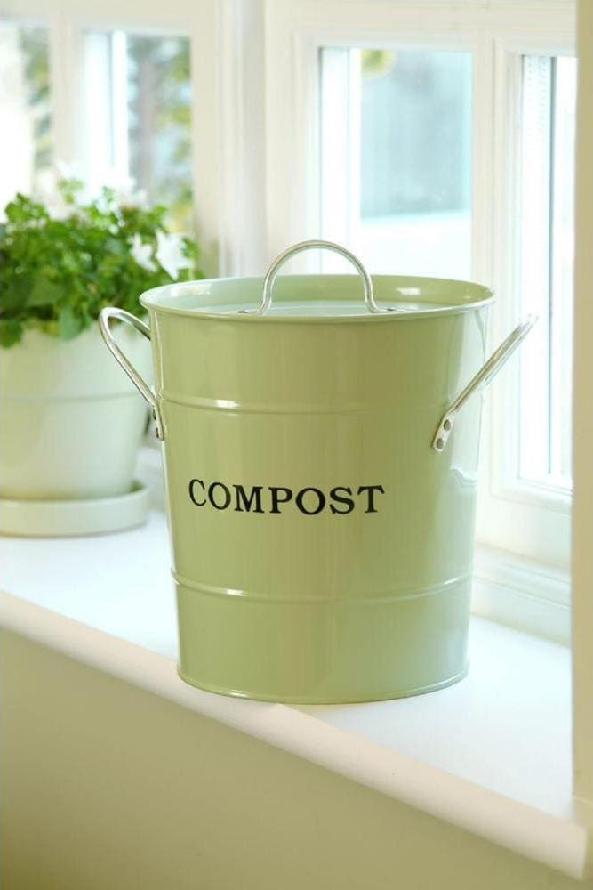 Silver Exaco CPBS 04 Small 2-N-1 Kitchen Compost Bucket