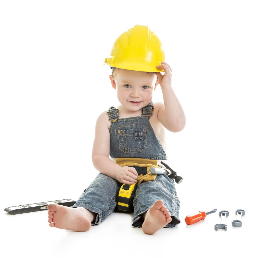 Kids Children Plastic Construction Helmet Toy Hard Hat Builder Workman Tool Belt 