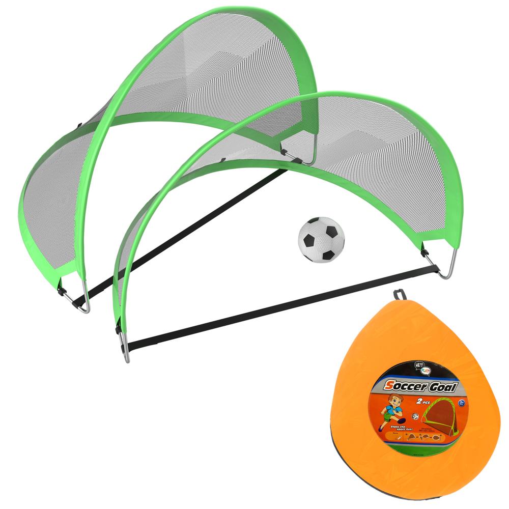 Pop-Up Foldable US O0O4 Gate Soccer Goals Net +Ball+Inflator+ w/Carry Bag Details about   2PCS 