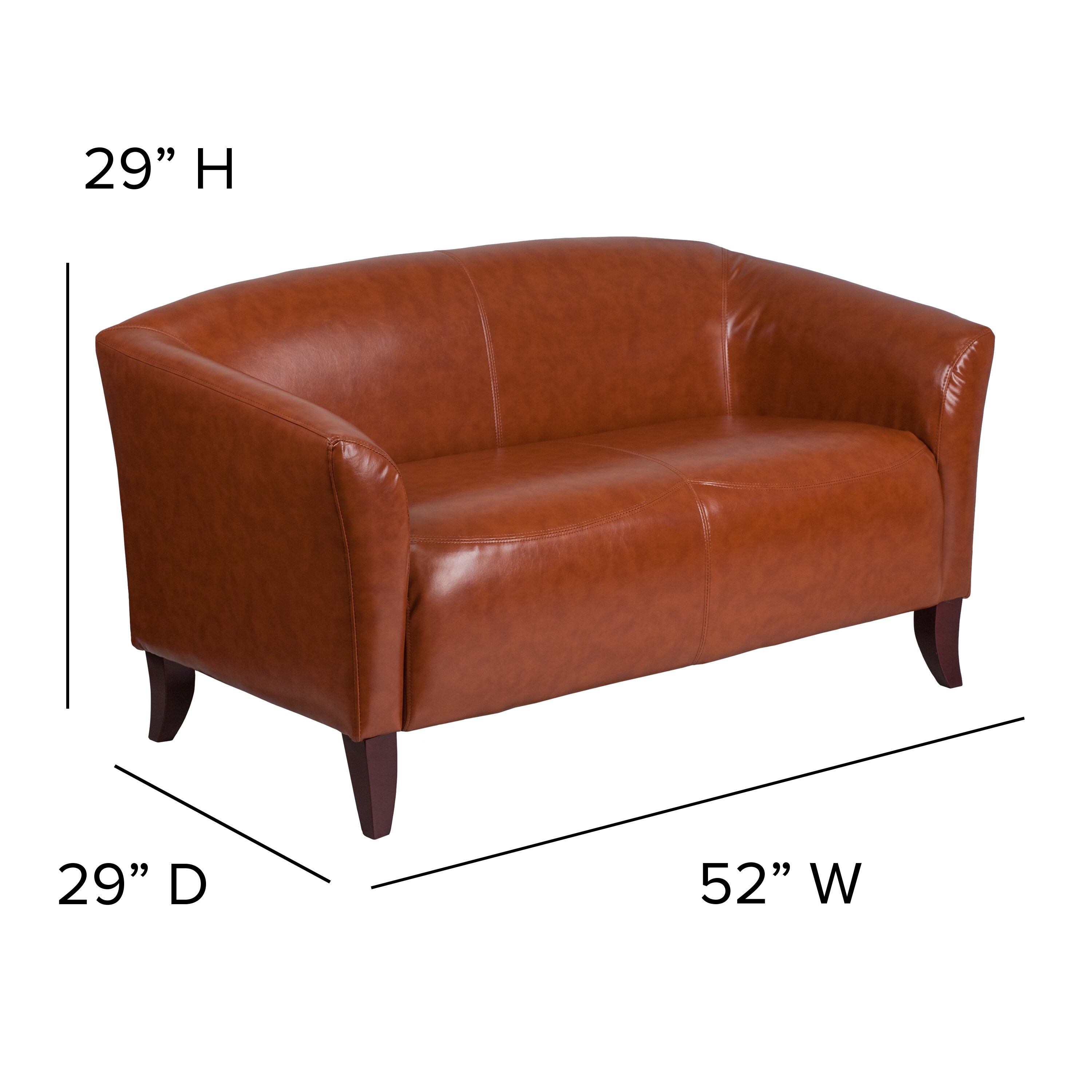 HERCULES Colindale Series Leather Tufted Loveseat 