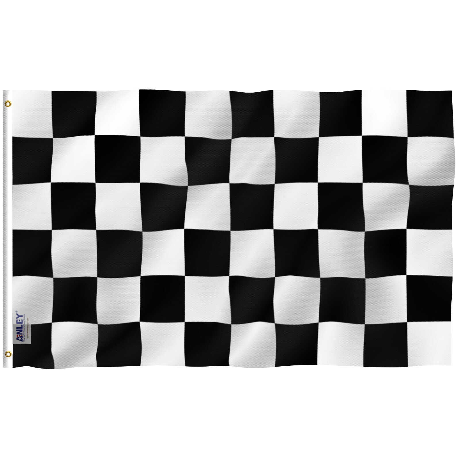 Qty 6. Black & Red Checkered Clip On Car Flag 