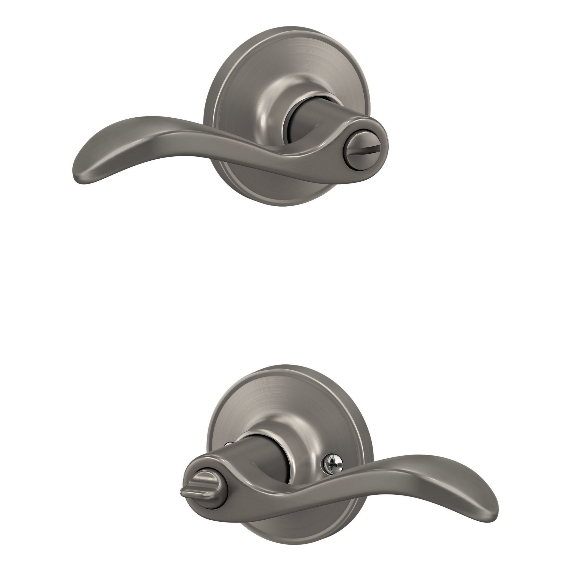 Dexter by Schlage Seville Lever Bed and Bath Lock in the Door 