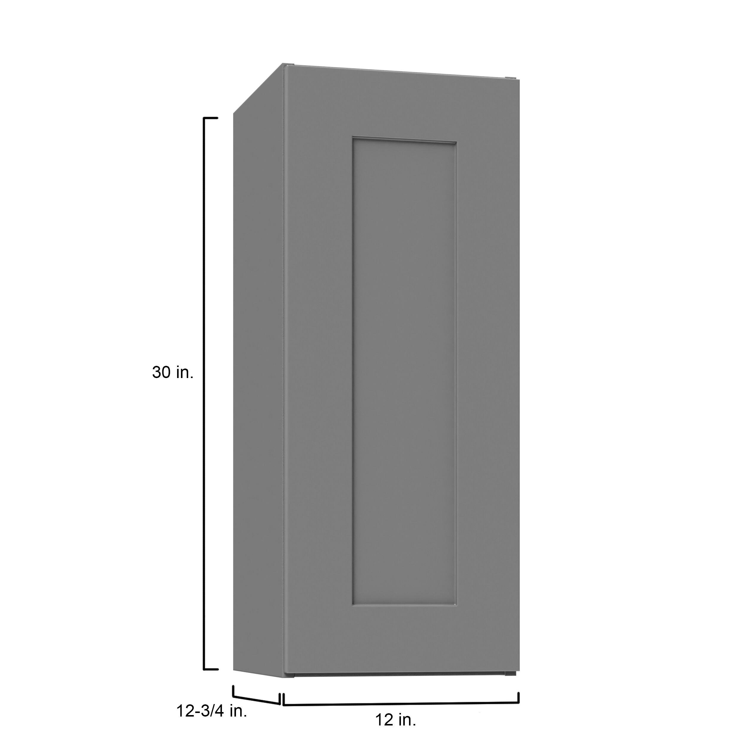 Hugo&Borg Laval 12-in W x 30-in H x 12.75-in D Laval Gray Painted Door Wall Fully Assembled Stock Cabinet (Shaker Door Style)