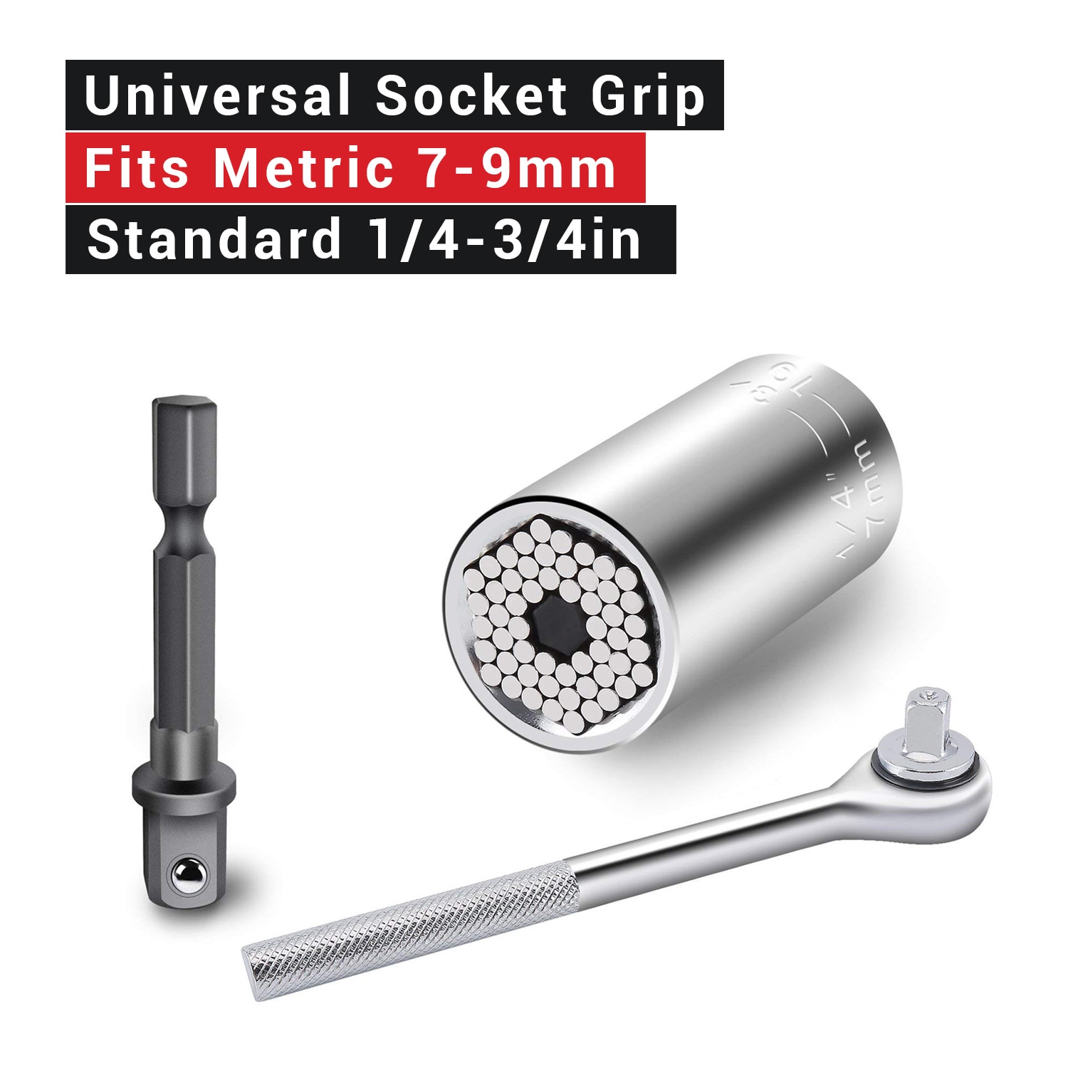 Details about   Universal Socket Wrench Magical Grip Alligator Multi Tool with Drill Adapter 
