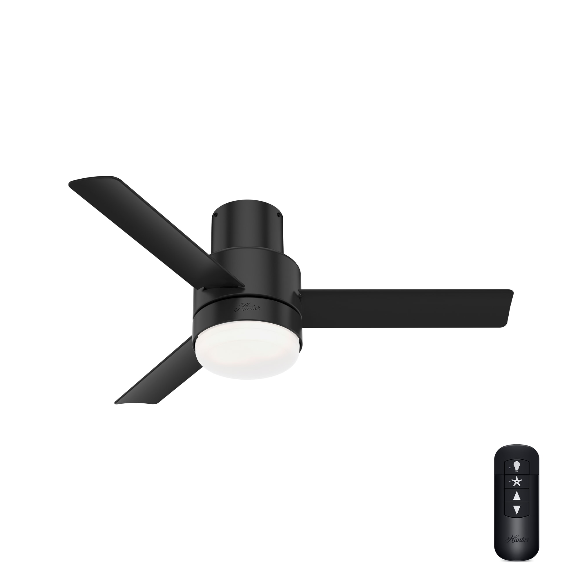 Hunter 44" Traditional Ceiling Fan with 3 LED Lights in Onyx Bengal 