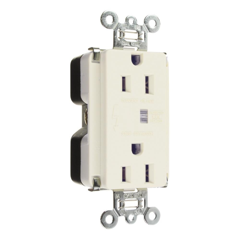 PLUGTAIL Extra Heavy-Duty Surge Protective Duplex Receptacle Light Almond 