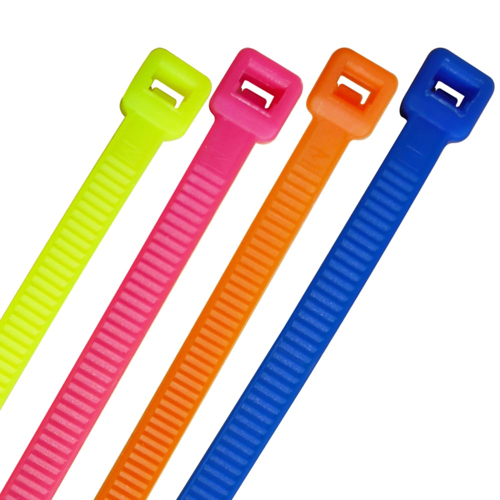 Cable Zip Ties Wraps Fasteners Plastic Nylon Various Sizes Multi Colour 500pc 