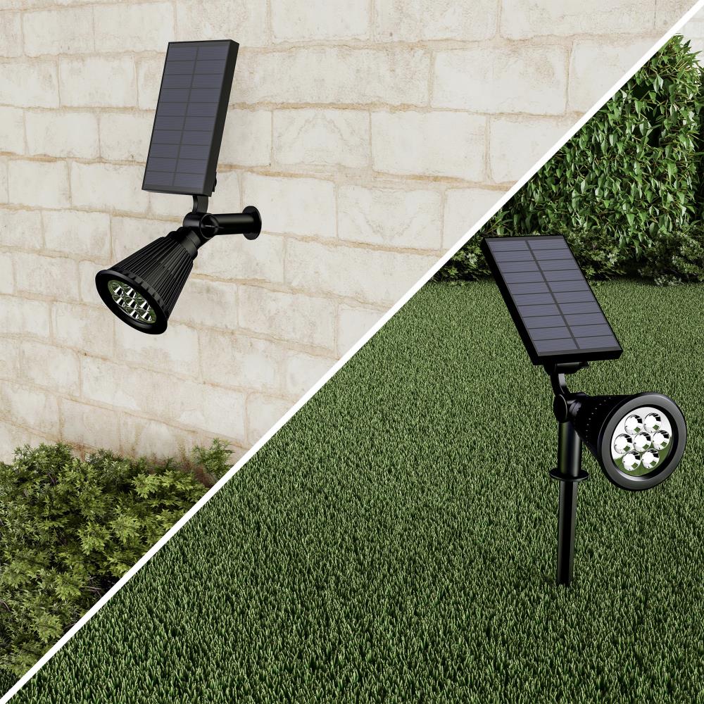 Nature Spring Outdoor Lights 80-Lumen 1-Watt Black Solar LED Spot Light Kit