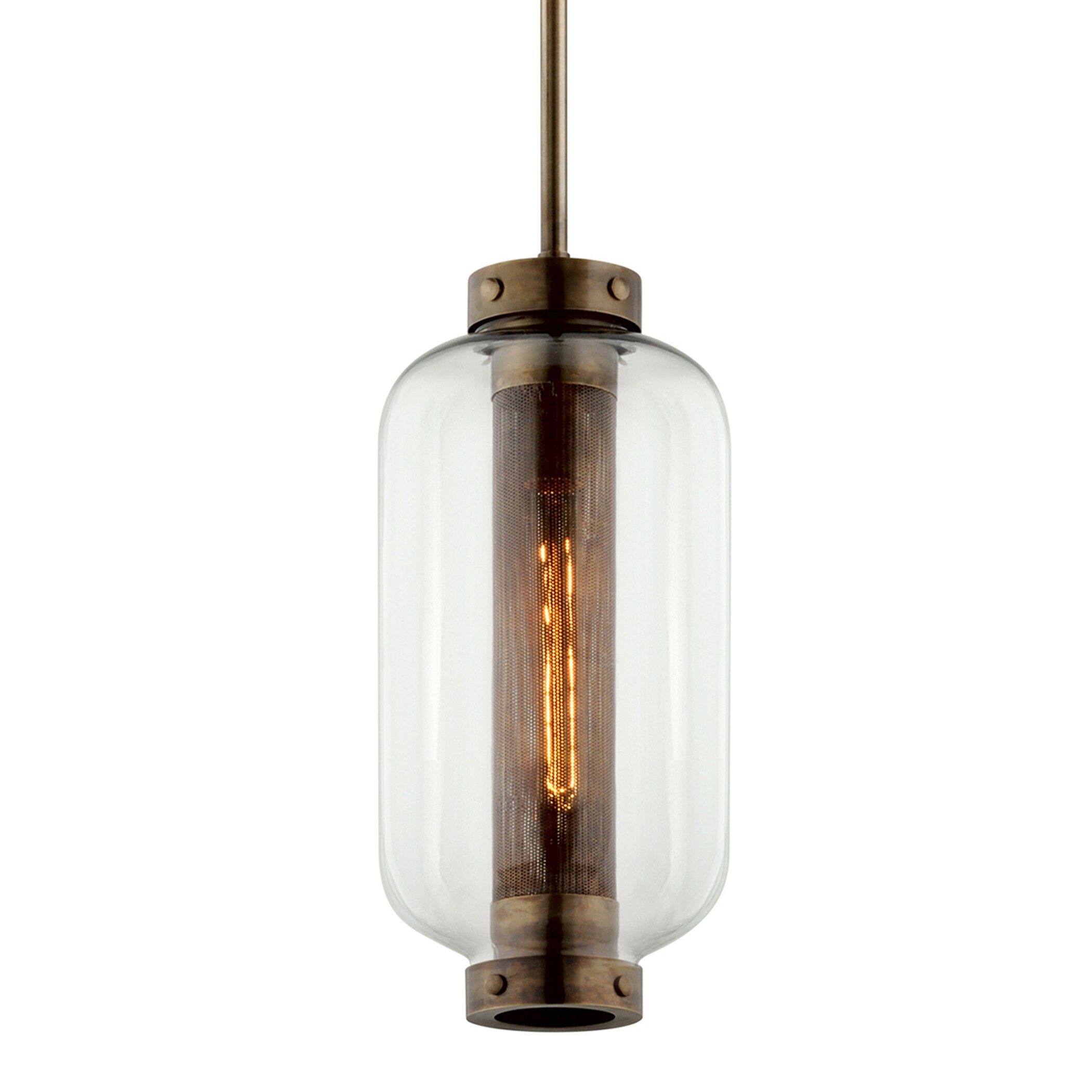 clear glass cylinder pendant