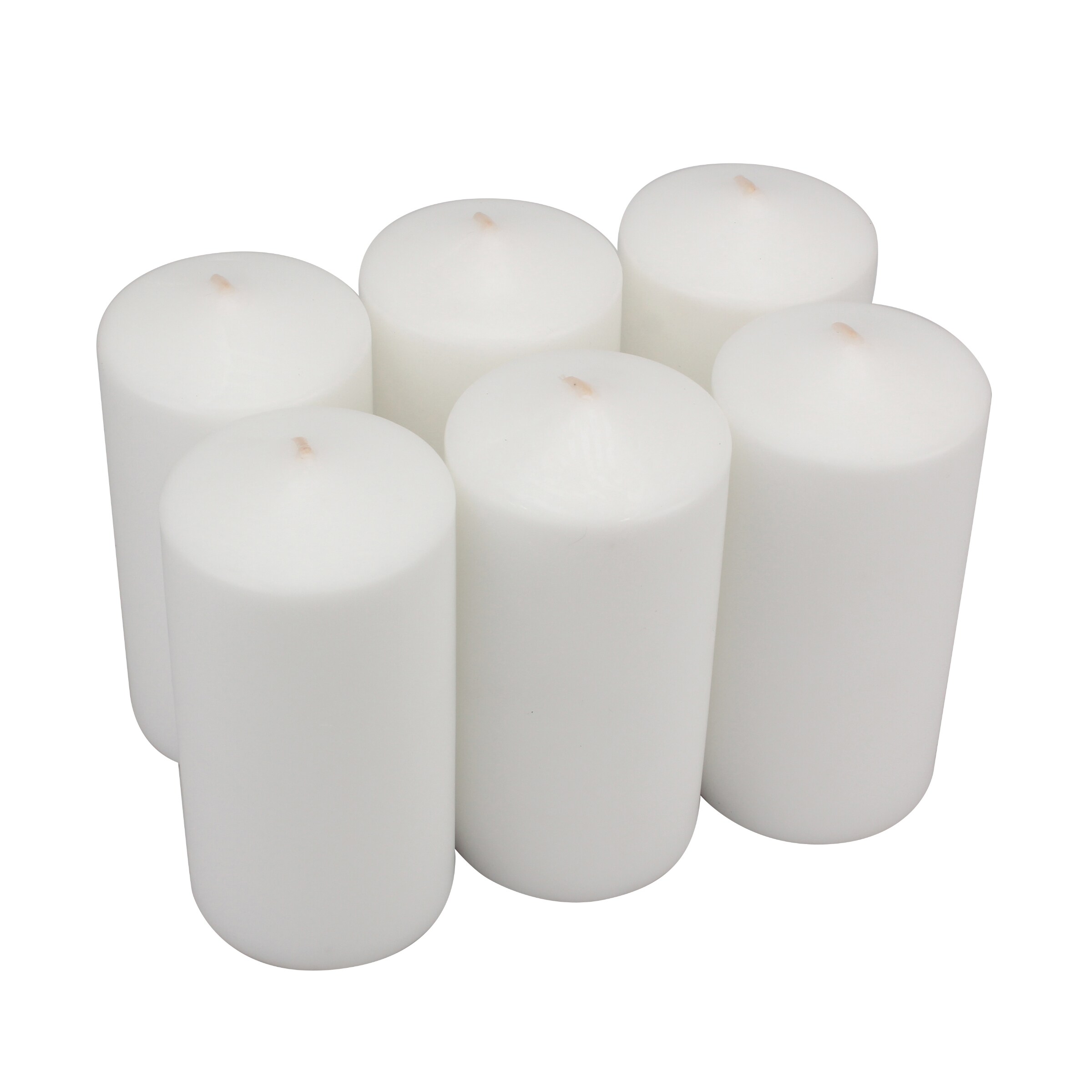 Set of 2 Marble Pink Unscented 6 inch 100 Hours Pillar Candles 