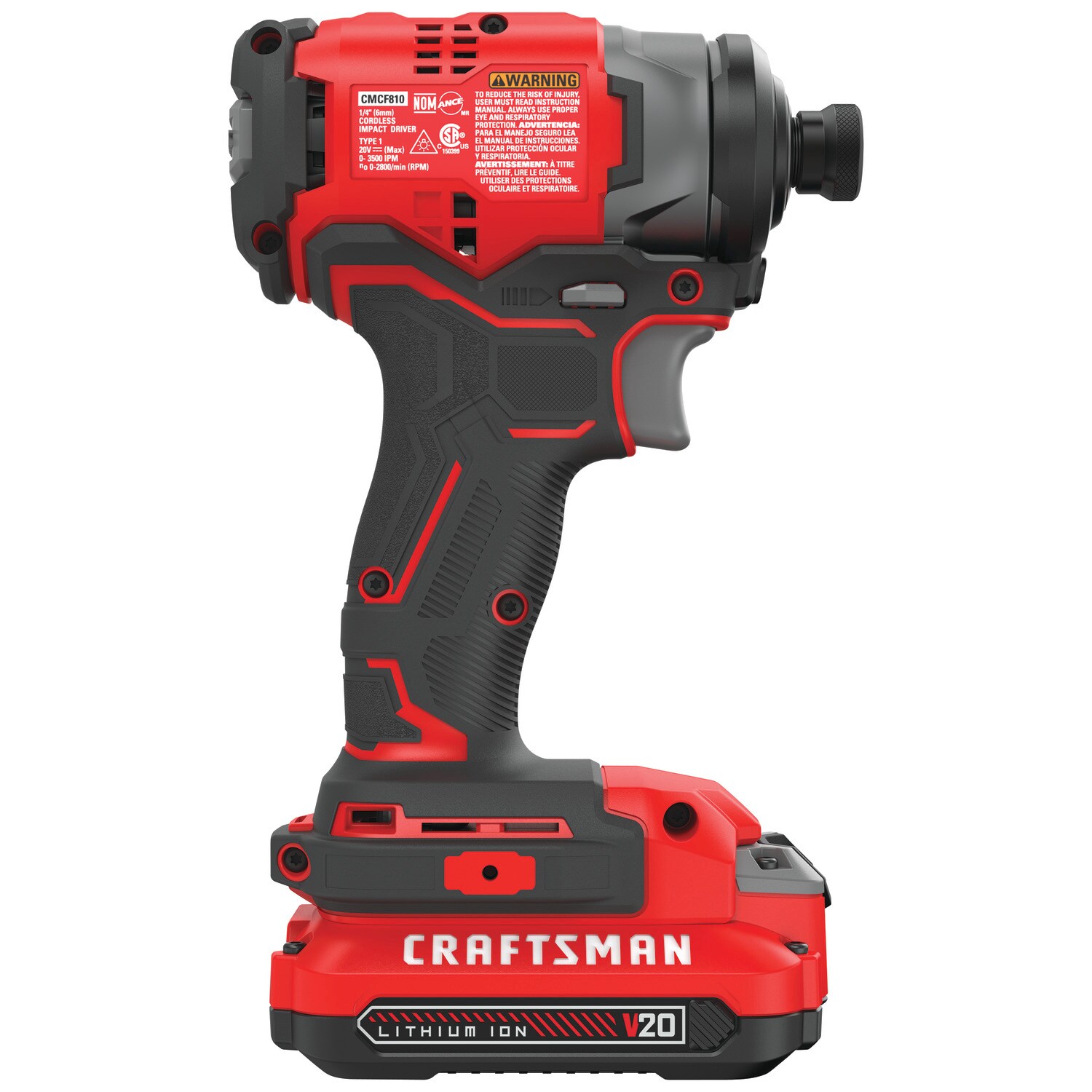 CRAFTSMAN V20 20-volt Max Variable Speed Brushless Cordless Impact Driver (1-Battery Included)