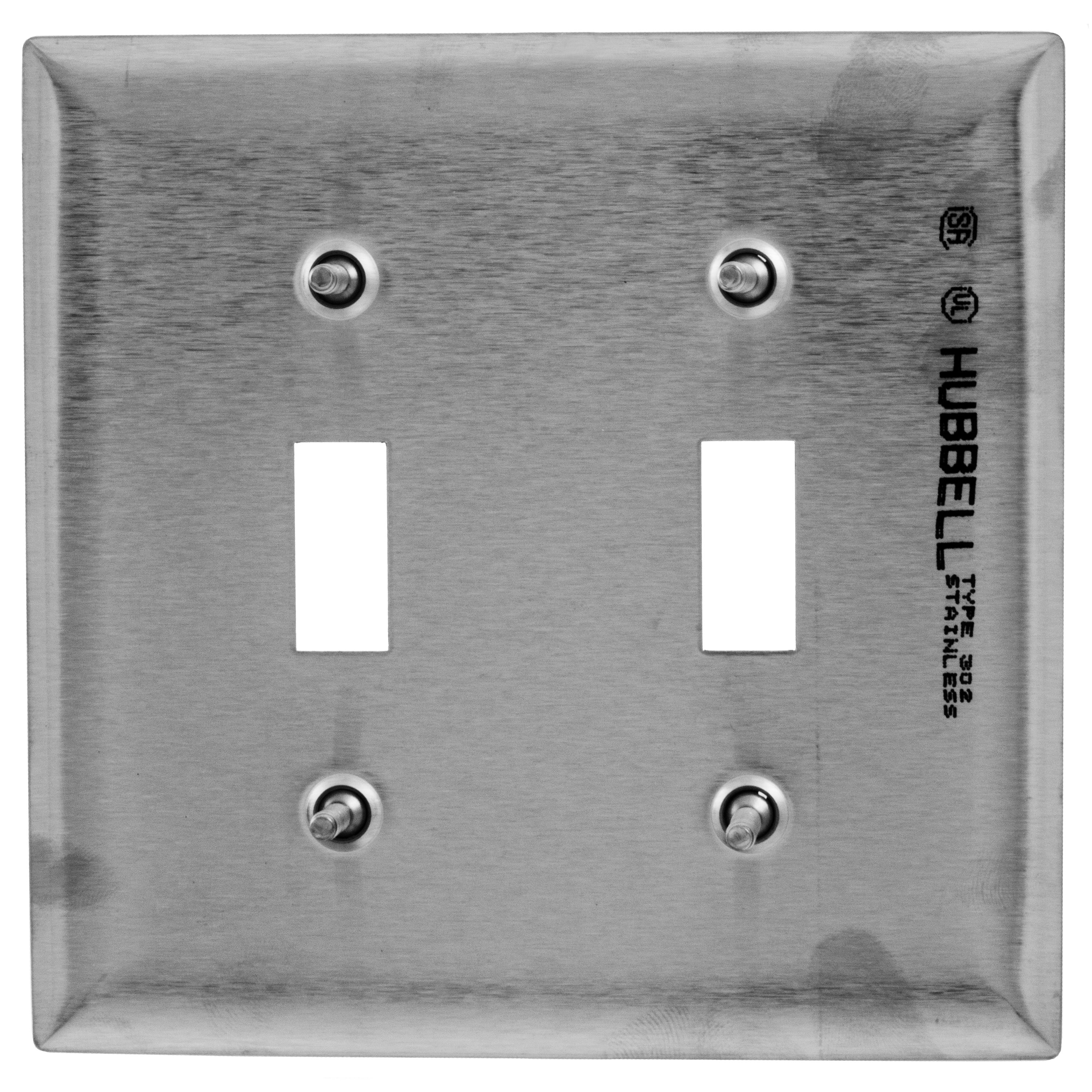 LOT OF 20 HUBBELL 97102 WALLPLATE 2-G,2 DUP OPENING TYPE 302 W/SCREWS 