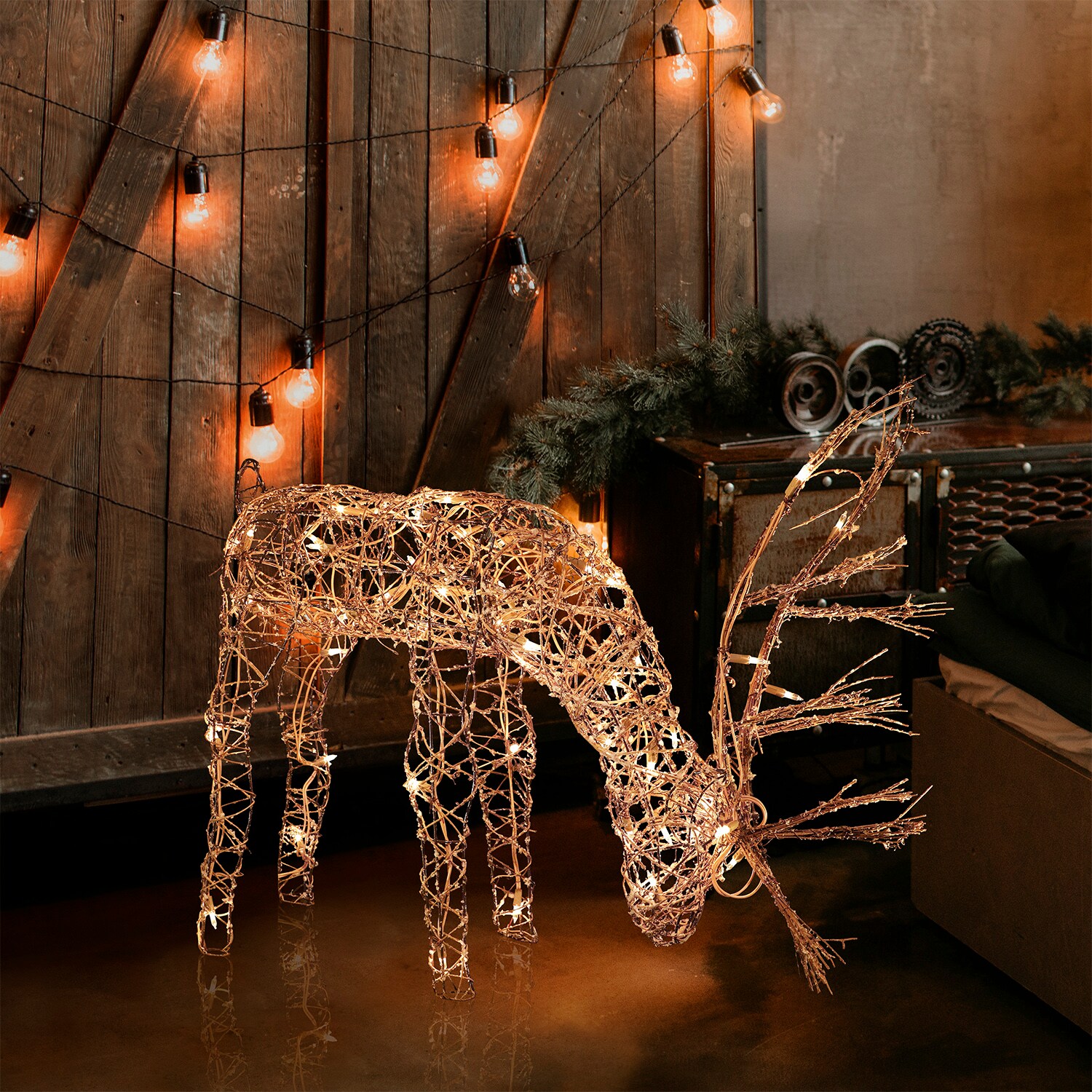 Festive Feeling Light Up Reindeer With 20 LED Lights 