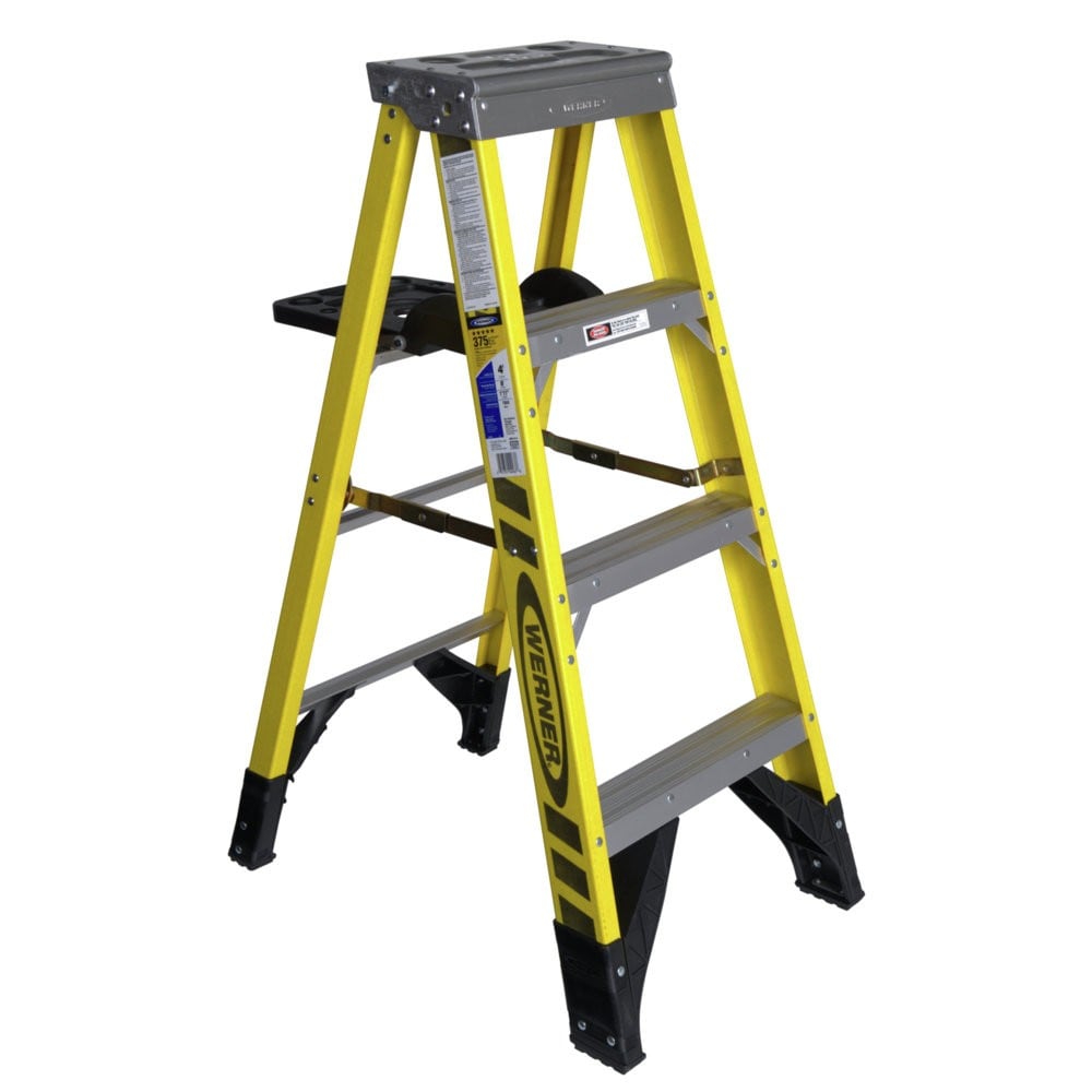 Details about   Werner 374 4 Ft Aluminum Stepladder Capacity 300 Lbs