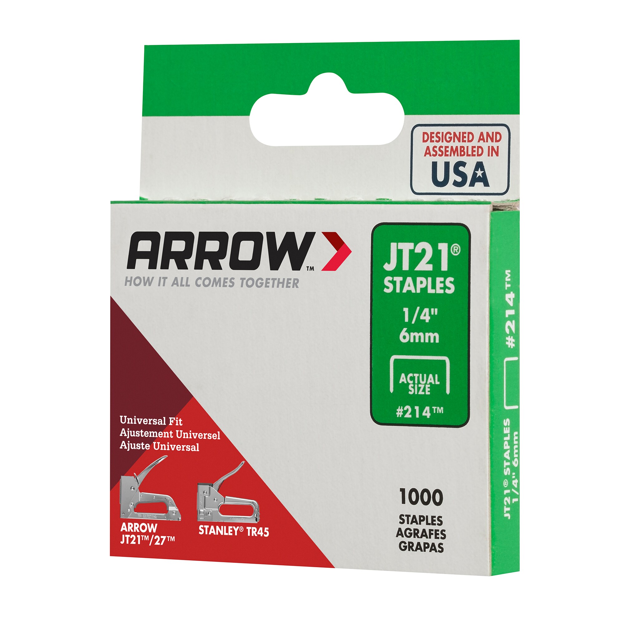 5x1000 Arrow #404 Wide Crown 1/4 Staples 6mm 