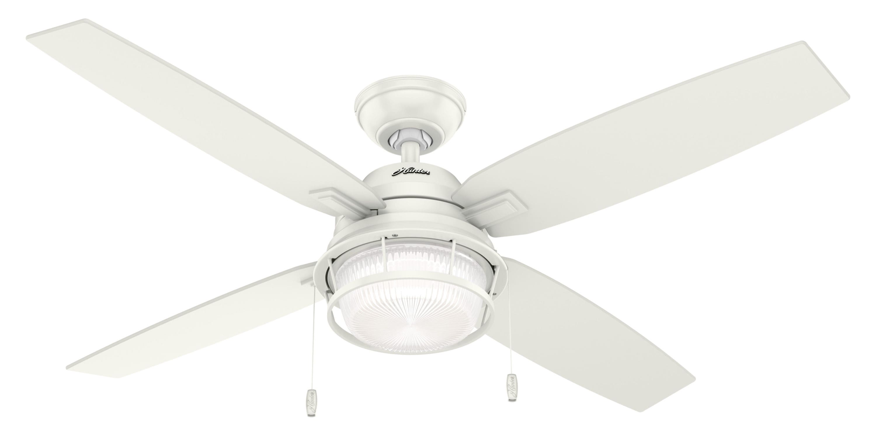 Hunter Fan 52 inch Outdoor Ceiling Fan w/ LED Light & Four Roasted Walnut Blades 