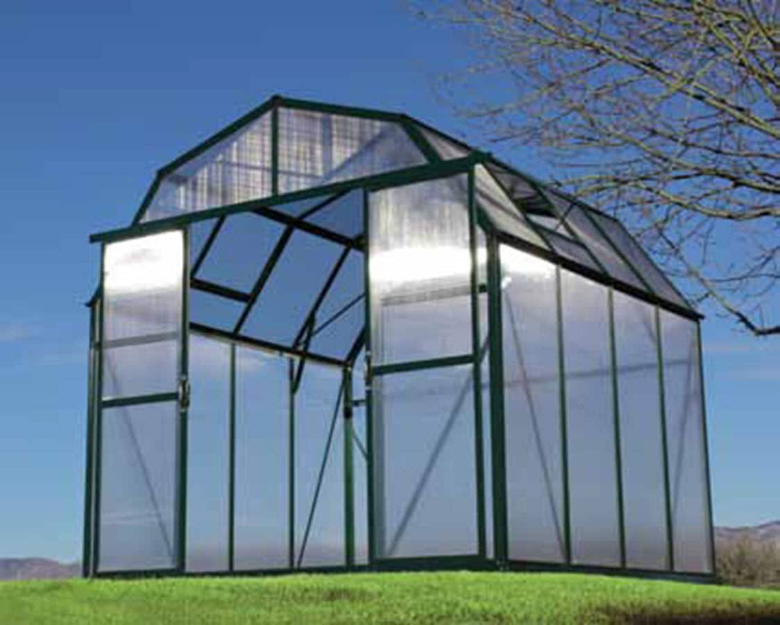 Grandio Greenhouses 24ft L x 8ft W x 8ft H Green Greenhouse in the