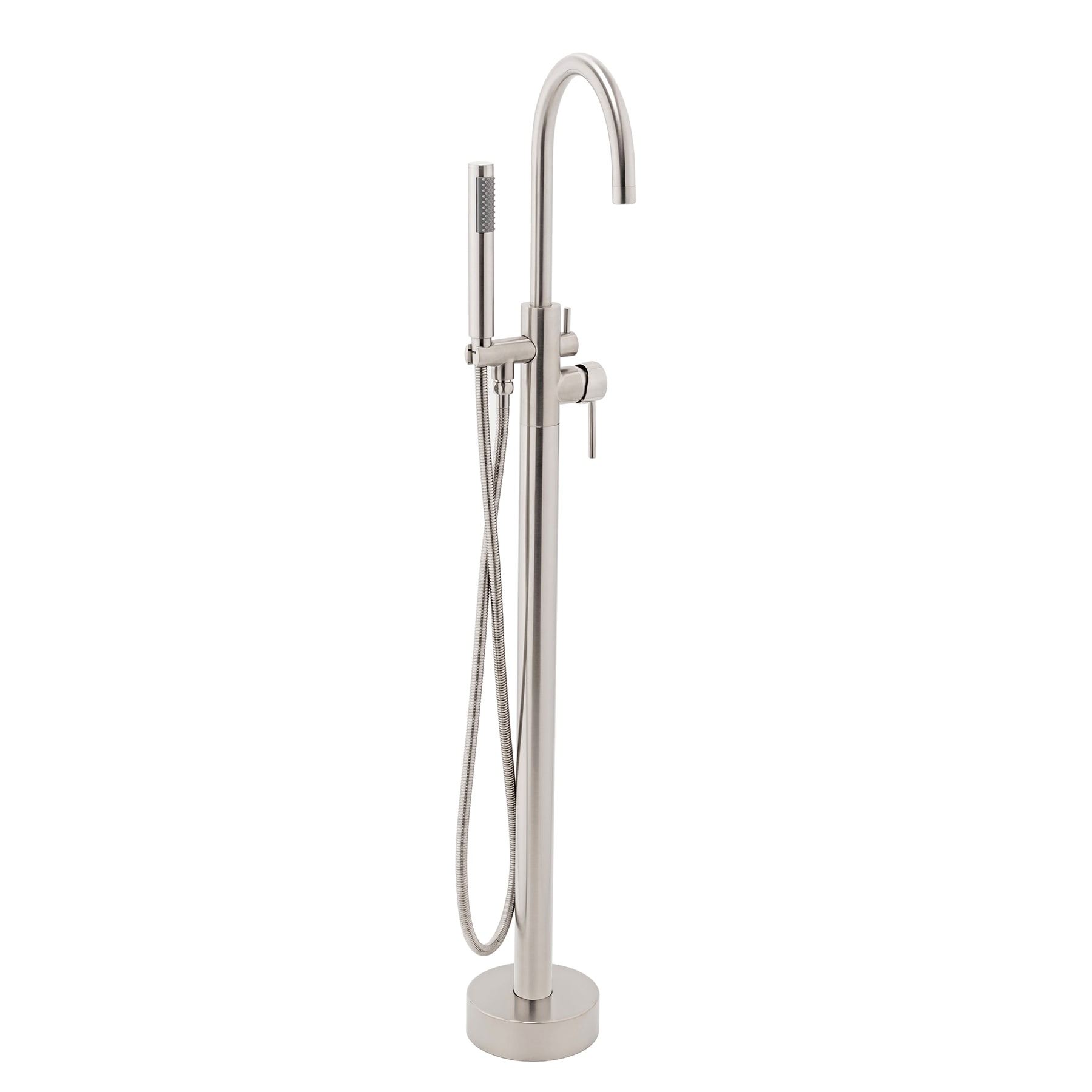 Brushed Nickel Bathroom Tub Faucet Free Standing Tub Filler Mixer W/Hand Shower 