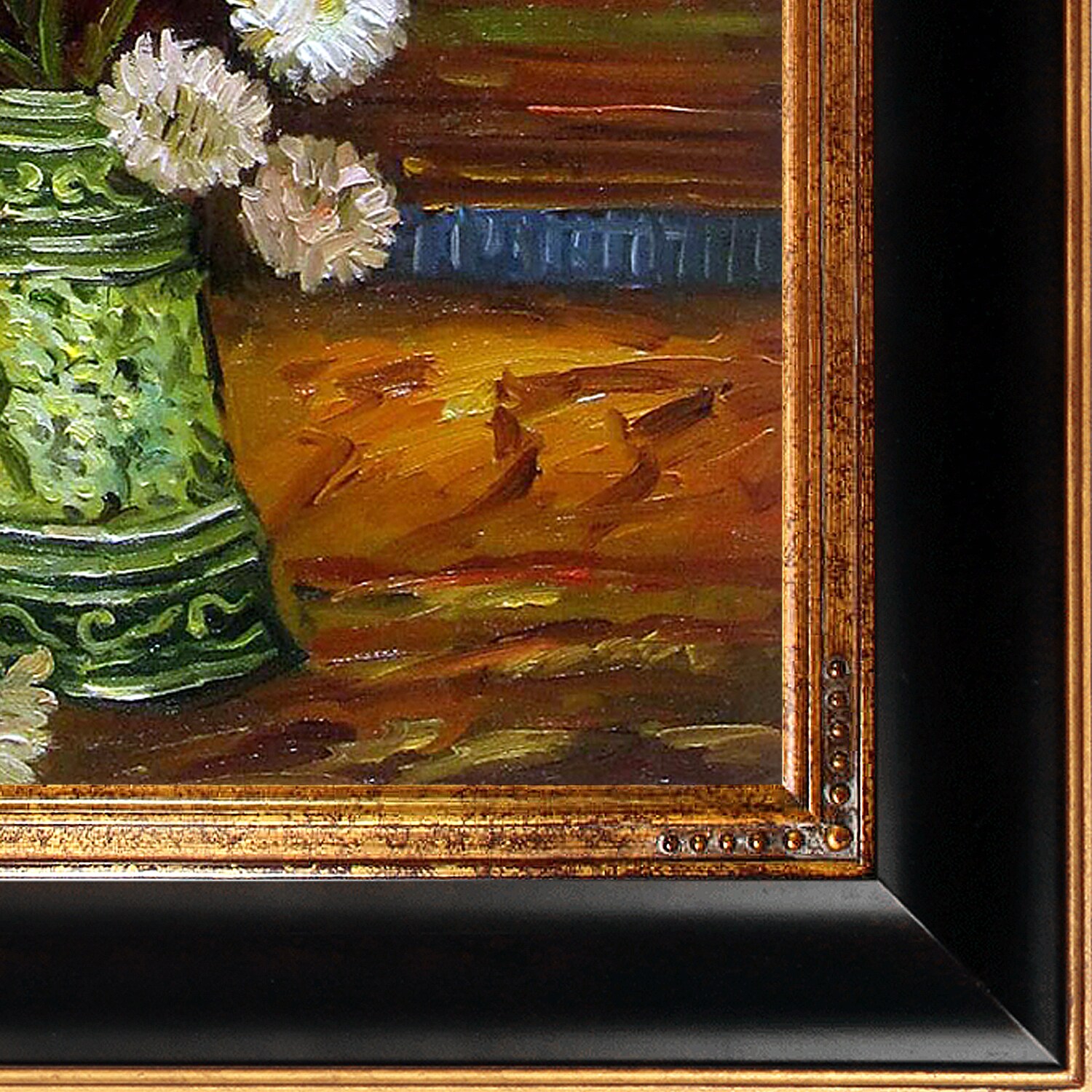 overstockArt Vase with Red Gladioli by Van Gogh with Opulent Frame