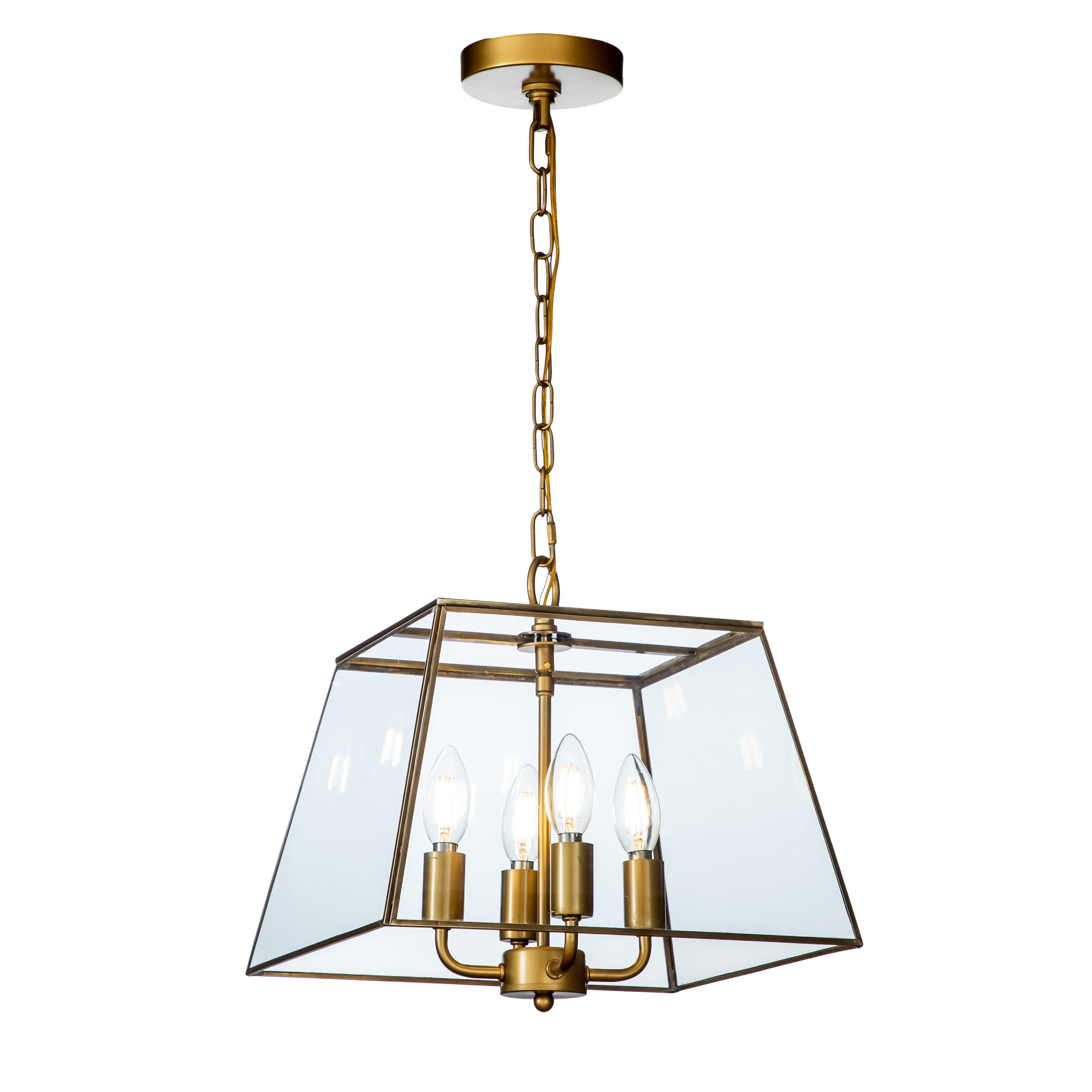 geometric glass chandelier