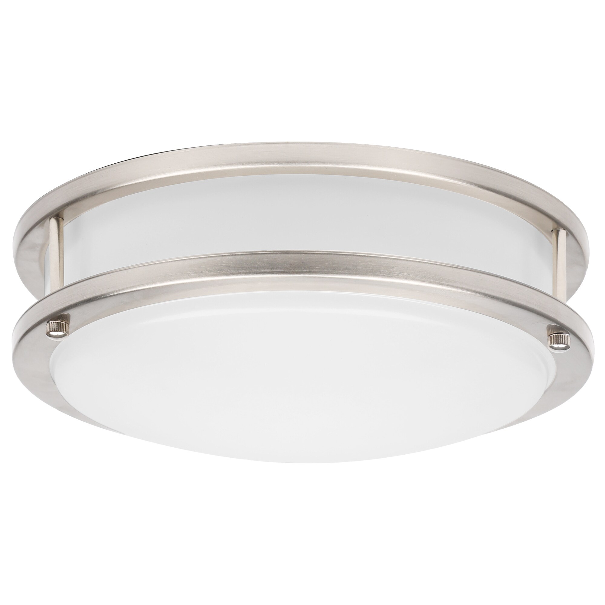 brushed nickel led round flush mount