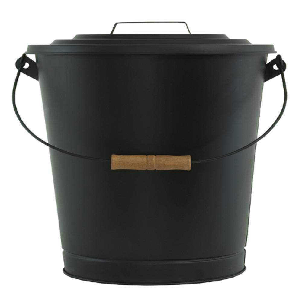 6641 Hearth & Home Coal Bucket With Lid Black 