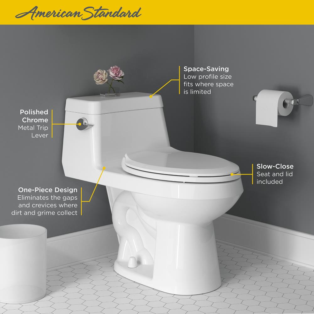 American Standard Colony White Elongated Chair Height WaterSense Toilet