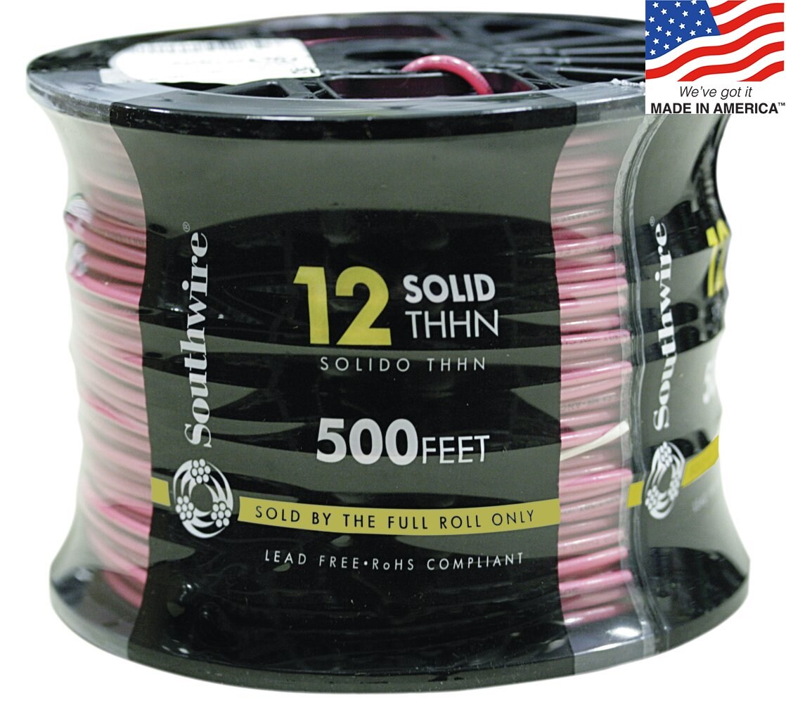 Southwire 12 AWG White Solid Copper Wire THHN 500ft Spool for sale online 