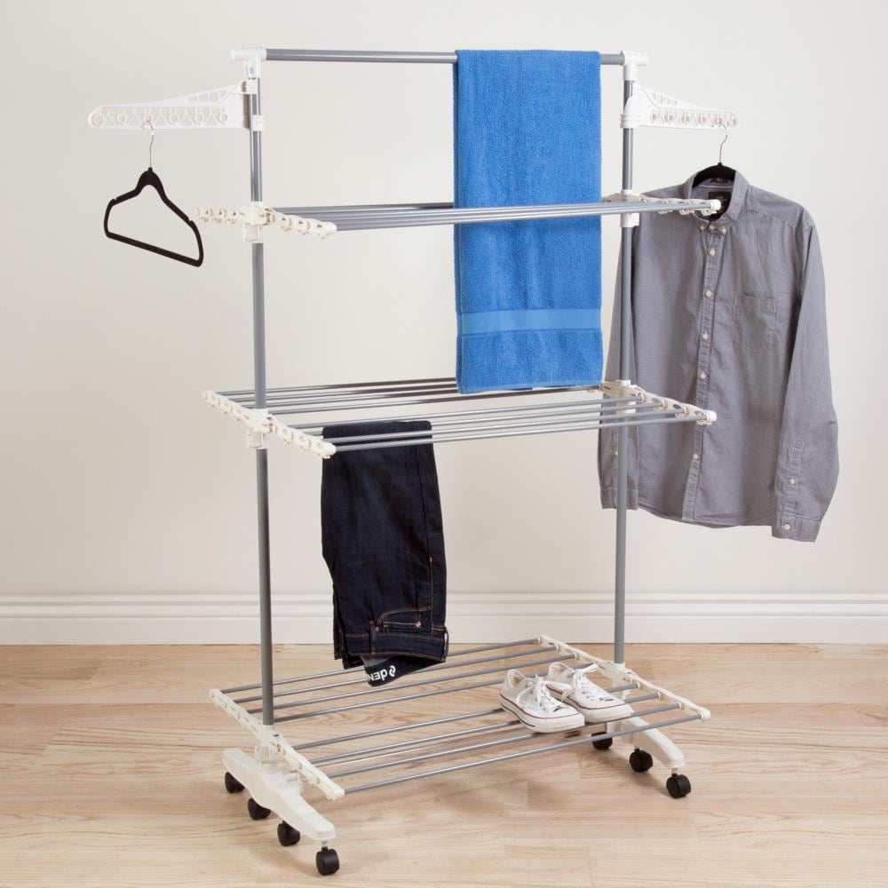 Heavy-Duty Clothes Drying Rack Laundry Stand Folding Hanger Home Storage Metal 