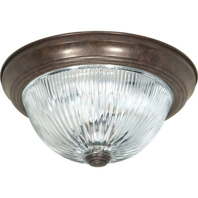 13.25-in Old Bronze Incandescent Flush Mount Light 13.25-in Old Bronze Incandescent Flush Mount Light