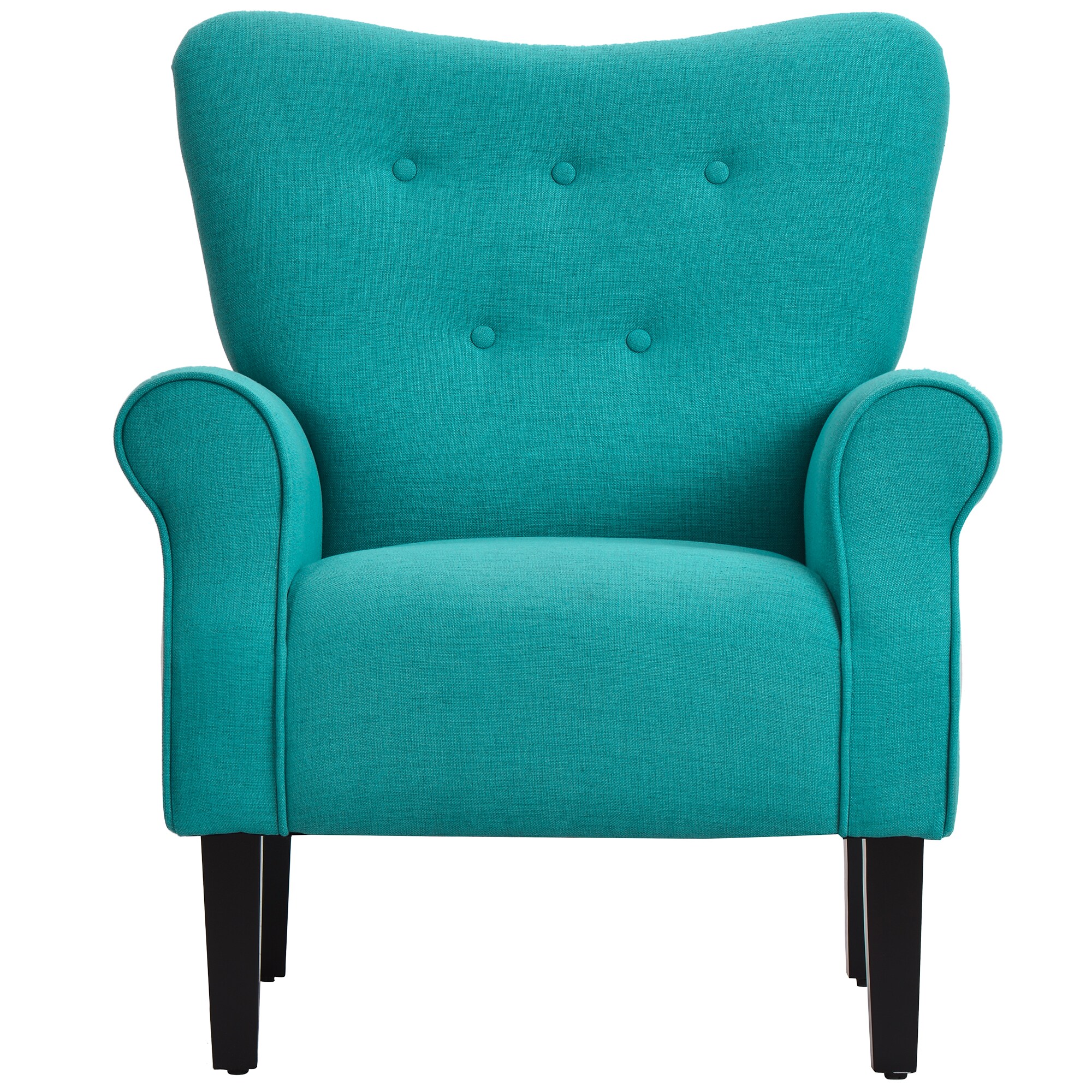 teal and white accent chair