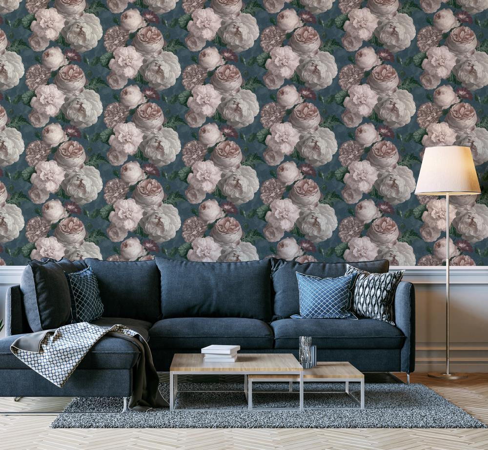 Arthouse Highgrove Floral Teal Wallpaper in the Wallpaper department at