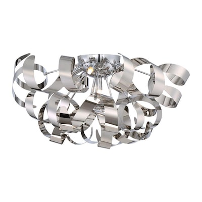 Quoizel Ribbons 22-in Polished Chrome Flush Mount Light Quoizel Ribbons 22-in Polished Chrome Flush Mount Light
