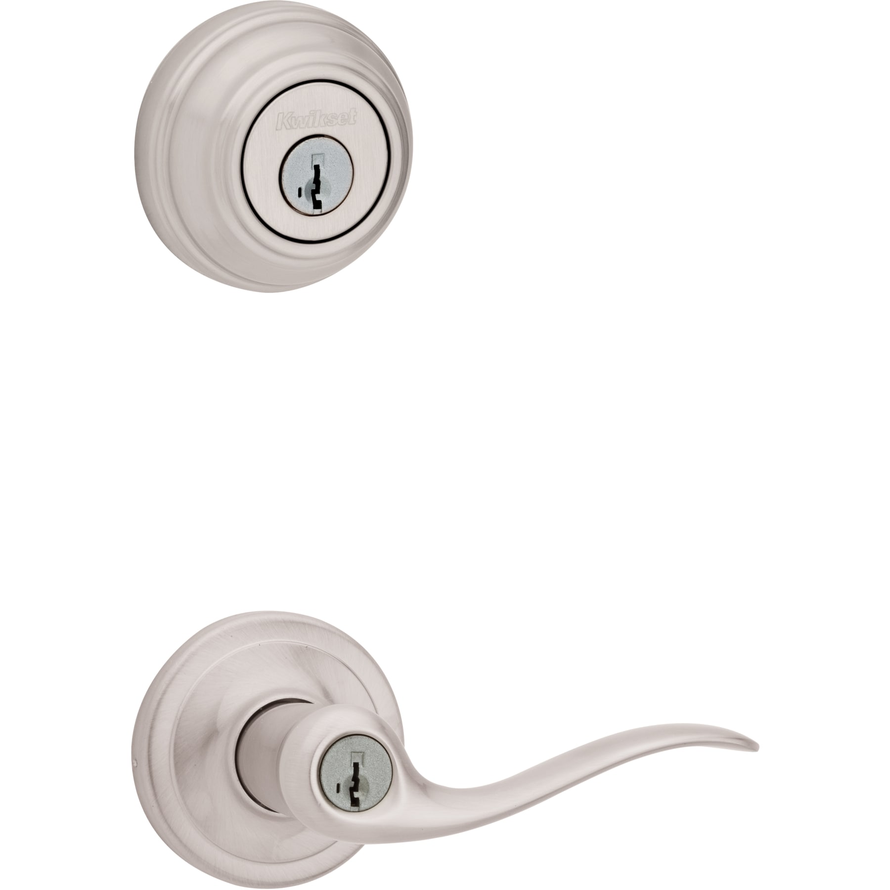 Kwikset Tustin Keyed Entry Lever and Single Cylinder Deadbolt Combo Pack with... 
