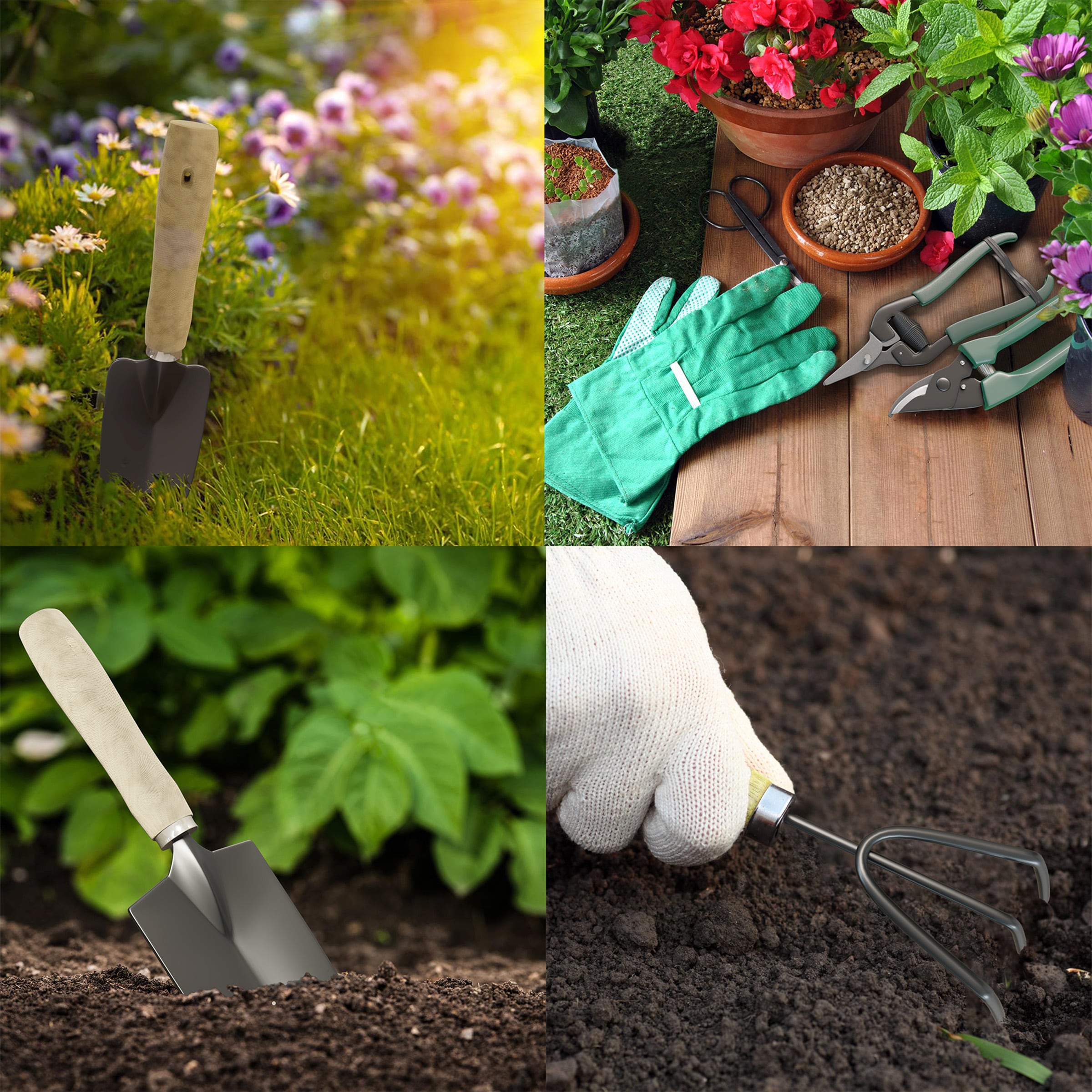 3 Piece Stainless Steel Garden Tools Set Mini Tools Gardening Kit H 