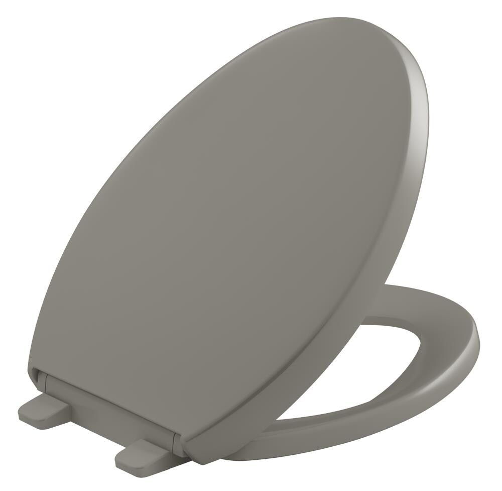 KOHLER Toilet Seat Elongated Quiet-Closed Front Grip-Tight Bumper Plastic Black 