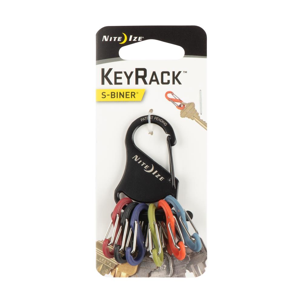 Nite Ize S-Biner KeyRack Bottle Opener Black Keychain Key Ring w/Biner Clips 