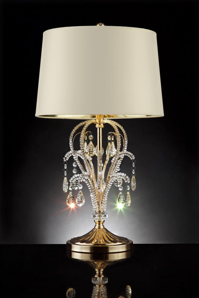 715G 27-Inch Height Gold Table Lamp with Crystal-Inspired Shade 