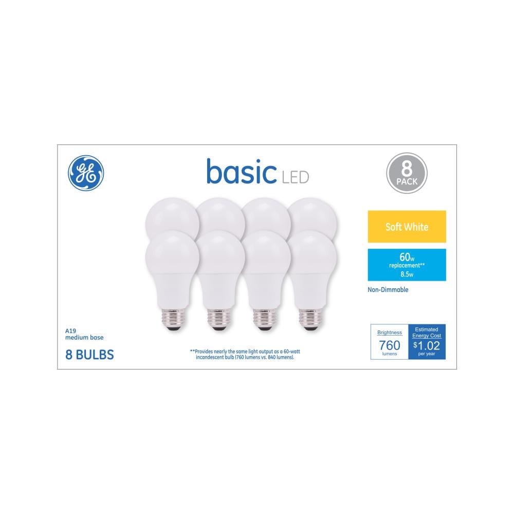 120 Bulbs Details about   Incandescent Light Bulbs 60 Watt A19 Soft White 600 Lumens 