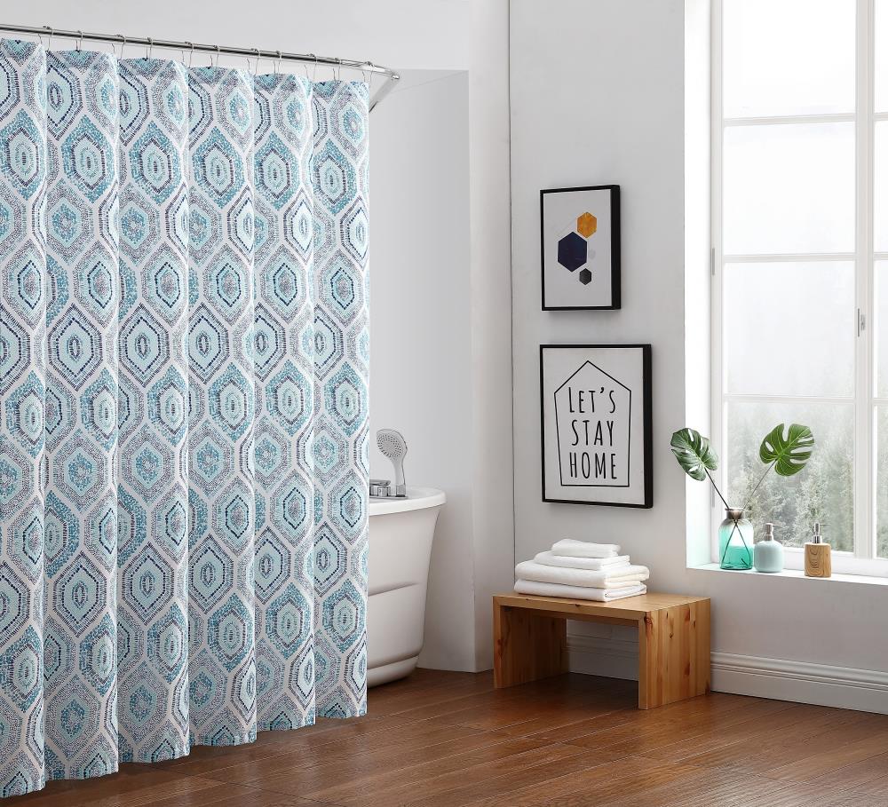 Geometric Flower Wall Bathroom Waterproof Fabric Shower Curtain Home Decor 72" 