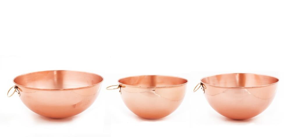 Kitchenware Mixing Bowl Set No Lacquer Coating Solid Copper 3-Piece 