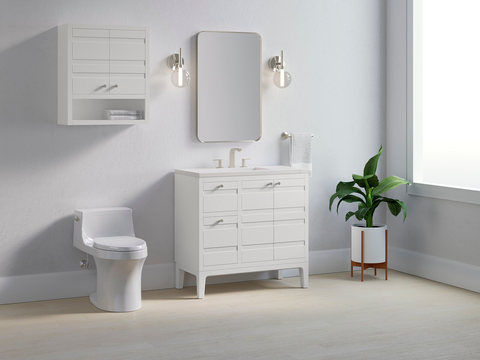 White Cabinet with Soft Close Drawers Charlotte 36-inch Bathroom Vanity : Includes a White Quartz Countertop Quartz/White and White Ceramic Farmhouse Apron Sink