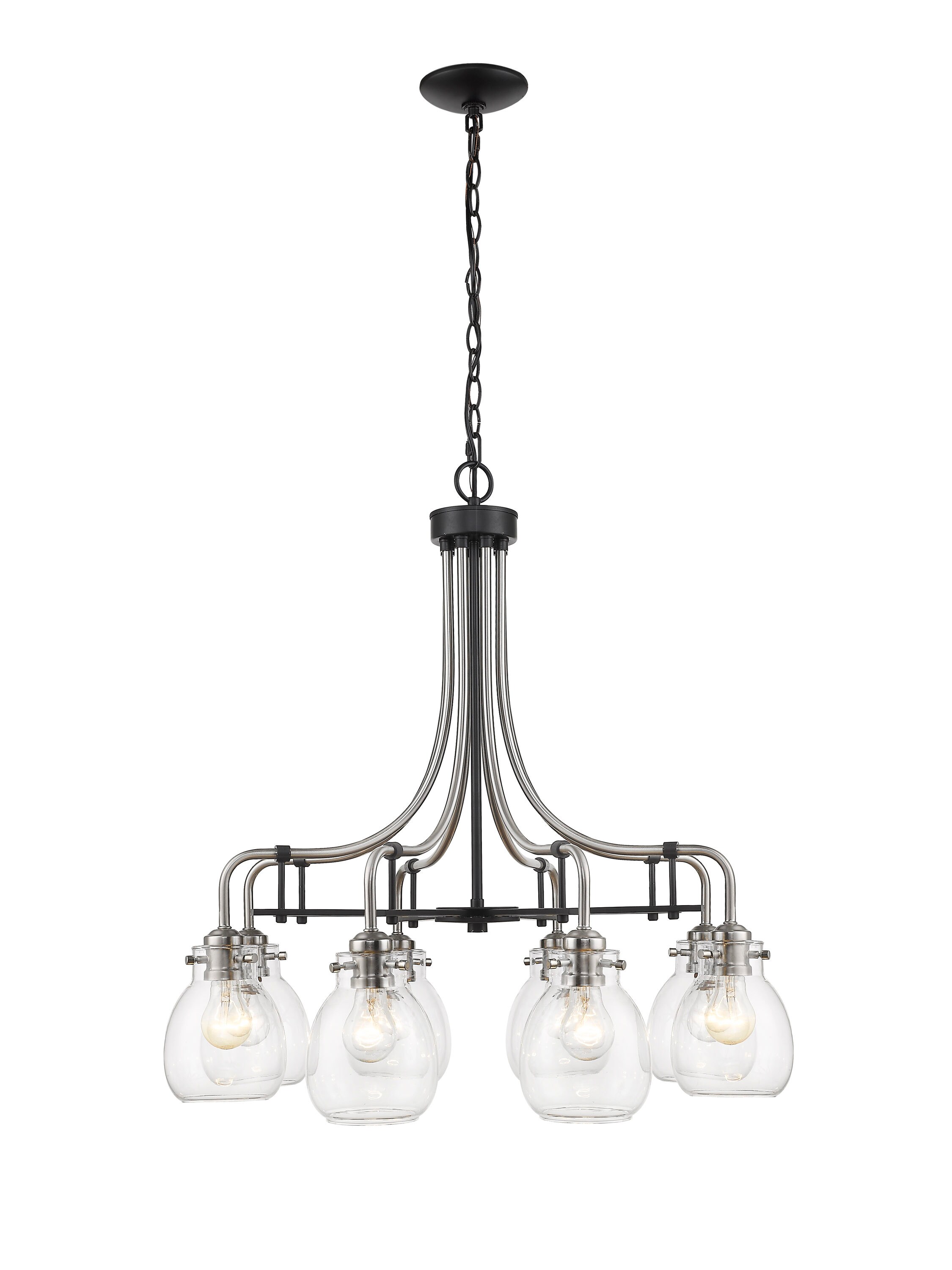 industrial chandelier brushed nickel